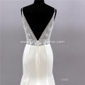 New designs sleeveless seductive maxi luxury v neck mermaid wedding dress